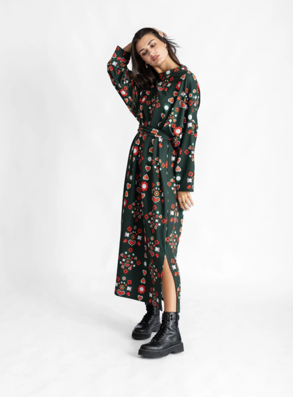 Garden State Green Oversized Futter Dress